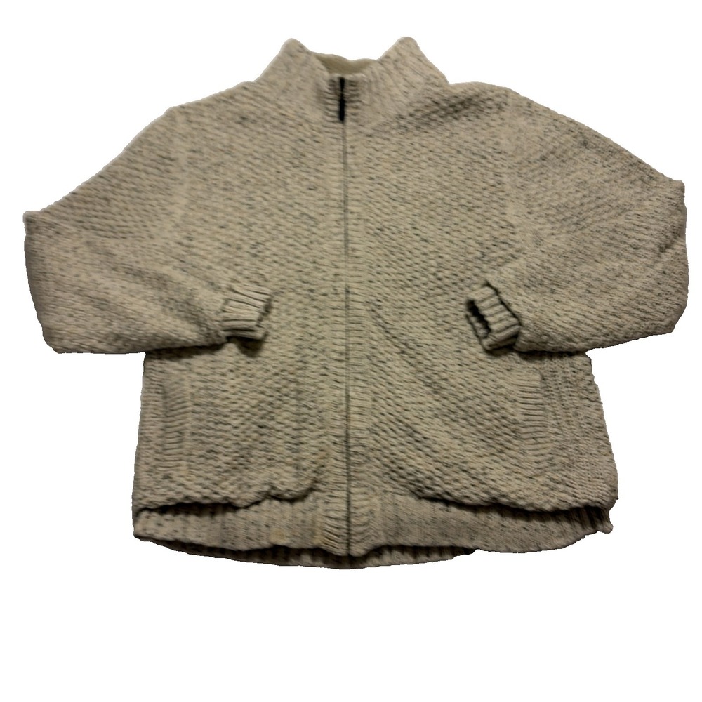 Carbon 2 Cobalt Aegis Sherpa Lined Sweater XL Cream Textured Full Zip Pockets